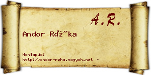 Andor Réka névjegykártya
