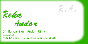 reka andor business card
